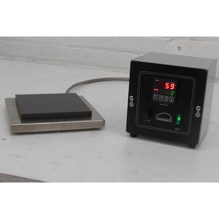 Wenseco Hot Plate, Ind Low Profile 6"x6"x.5" Anodized Alum Plate, Dig Control HP66OZ